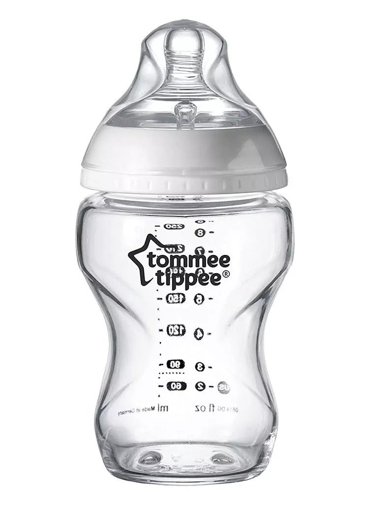 Tommee Tippee Closer To Nature Glass Feeding Bottle For 0 Months+ Babies 250 ML